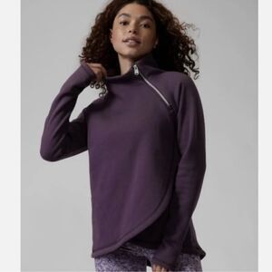 Athleta Regal Plum Cozy Karma Asym Pullover Purple MT Tall